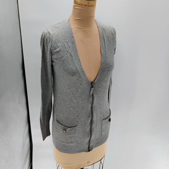 MASSIMO DUTTI V-Neck Cardigan Elbow Patches Angora Womens S - Picture 7 of 12
